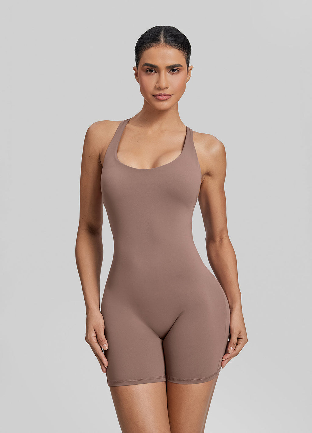Short moulant avec soutien-gorge intégré croisé dans le dos, anti-transpiration