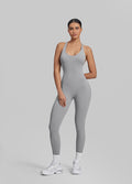 Body dos croisé moulant, longueur chevilles, soutien-gorge intégré et anti-transpiration