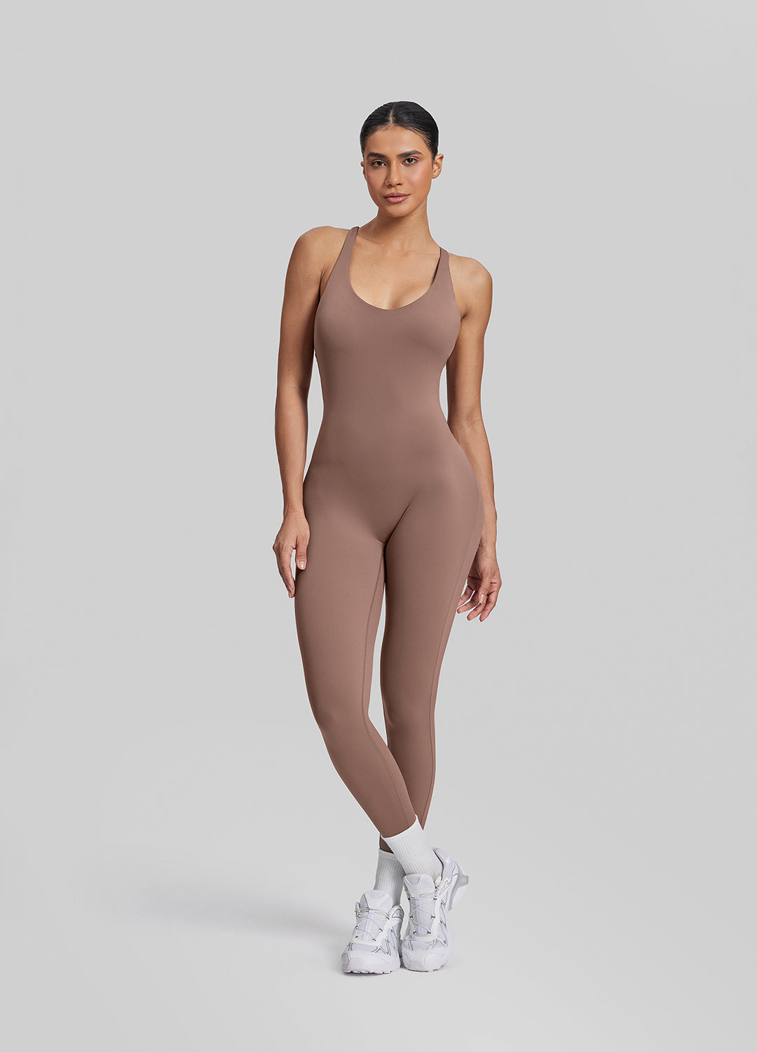 Body Gainant Longue Bretelles Croisées Soutien-Gorge Intégré Anti-Transpiration