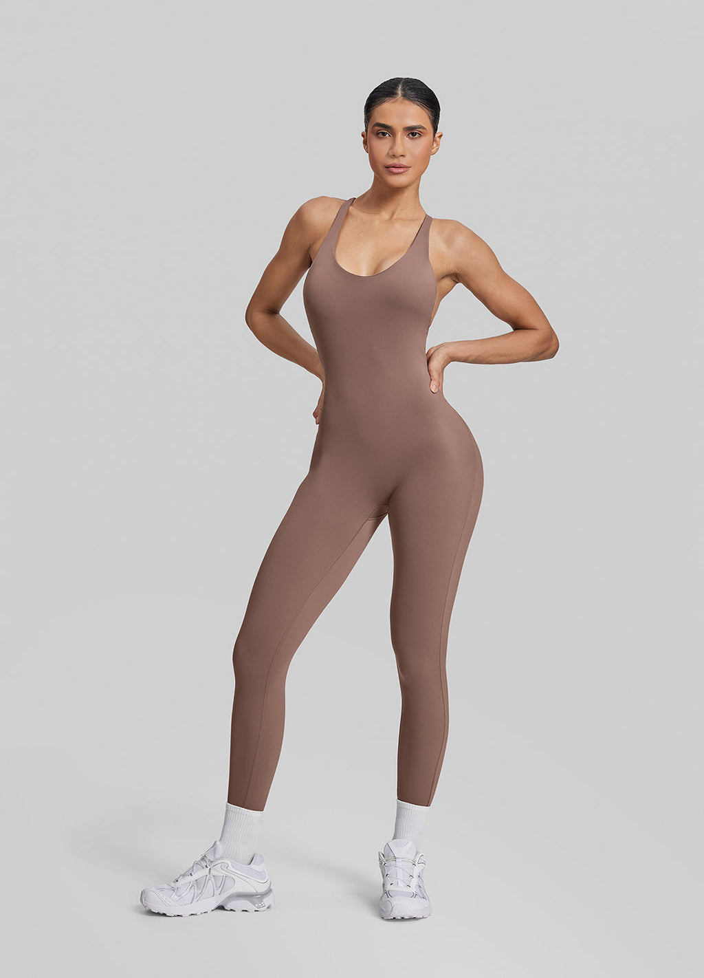 Body Gainant Longue Bretelles Croisées Soutien-Gorge Intégré Anti-Transpiration