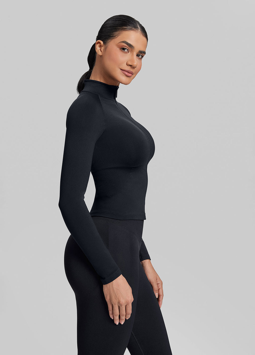 Veste longue, entièrement zippée, sans couture, respirante et chaude