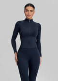 Veste longue sans coutures, respirante et chaude, avec fermeture éclair intégrale