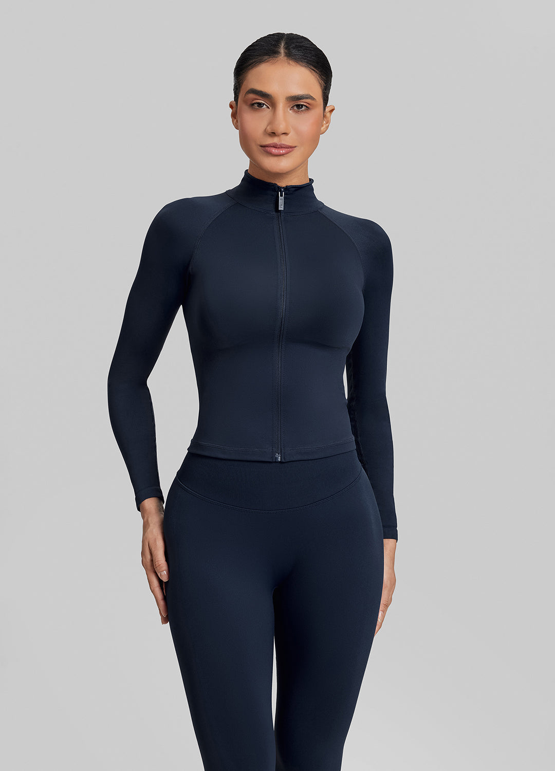 Veste longue sans coutures, respirante et chaude, avec fermeture éclair intégrale