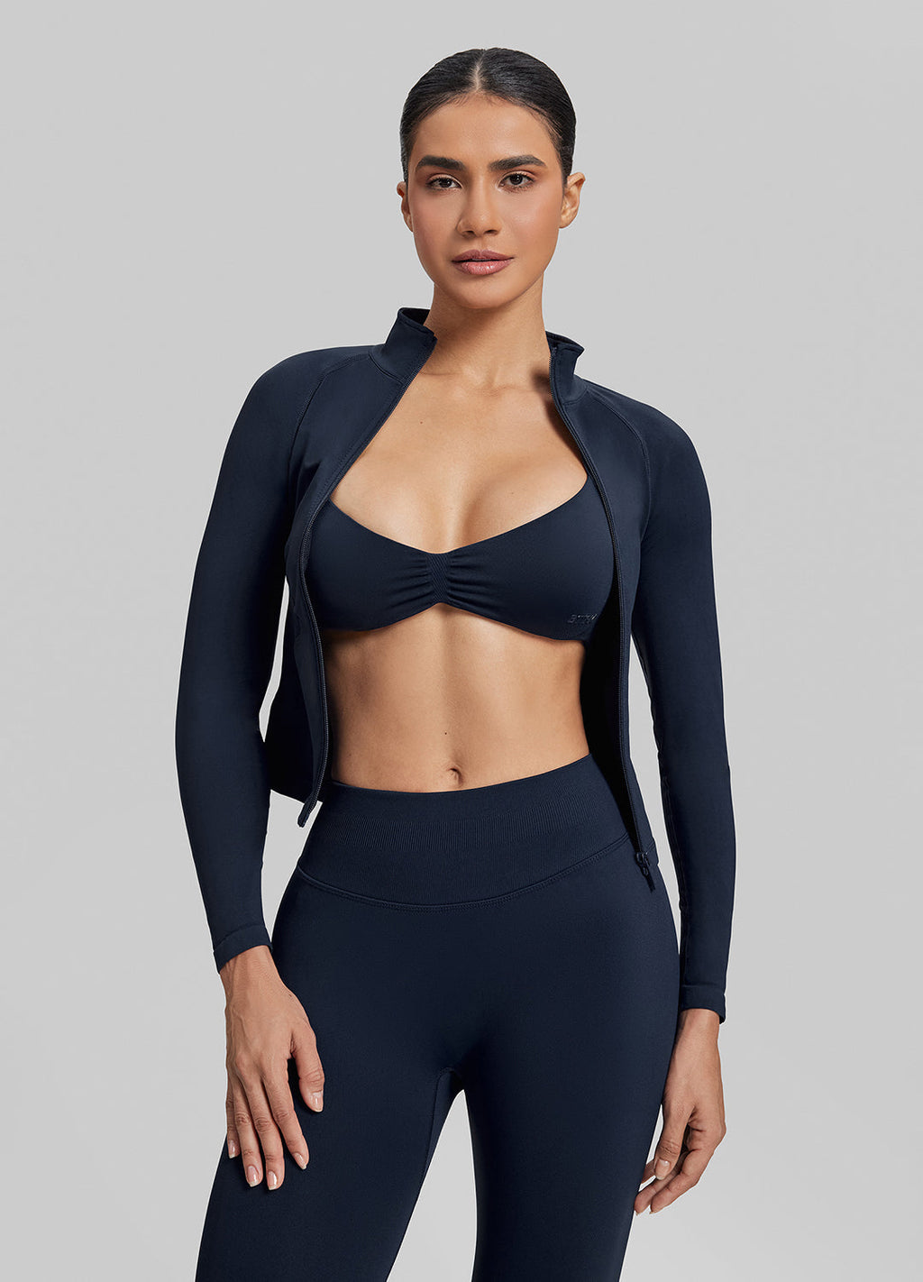 Veste longue sans coutures, respirante et chaude, avec fermeture éclair intégrale