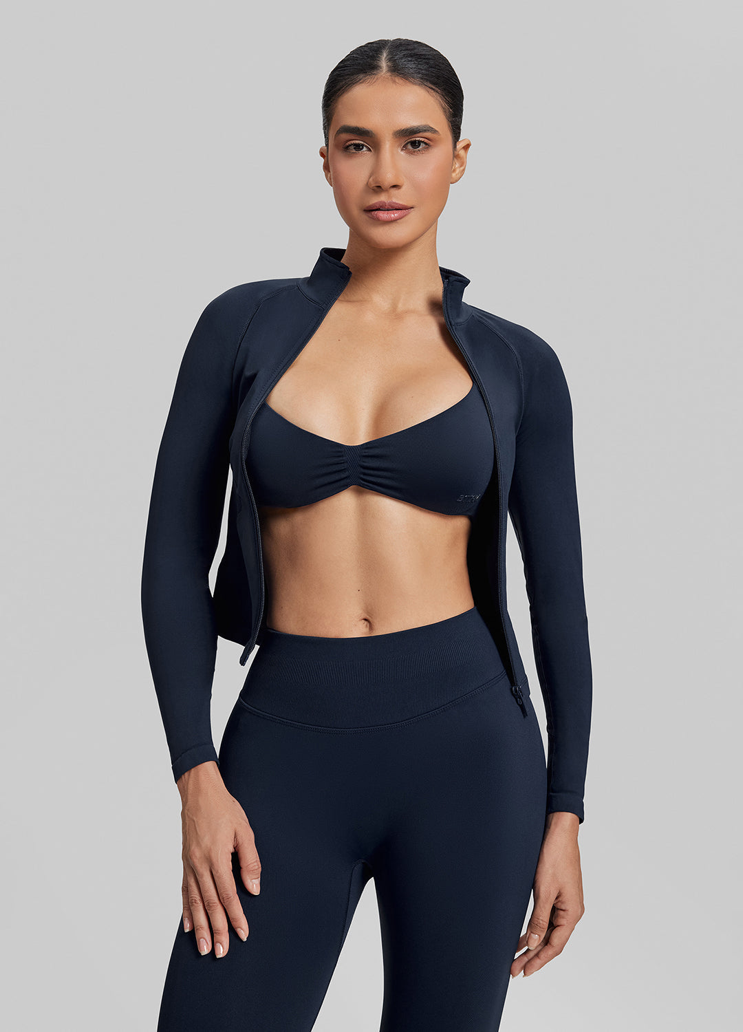 Veste longue sans coutures, respirante et chaude, avec fermeture éclair intégrale
