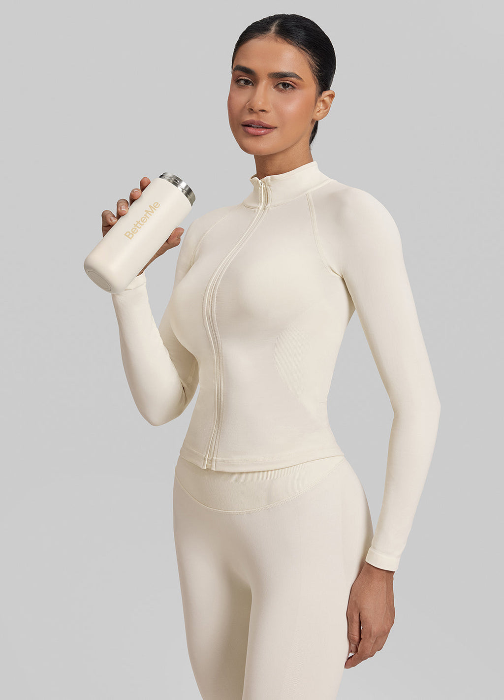Veste longue sans coutures, entièrement zippée, respirante et chaude