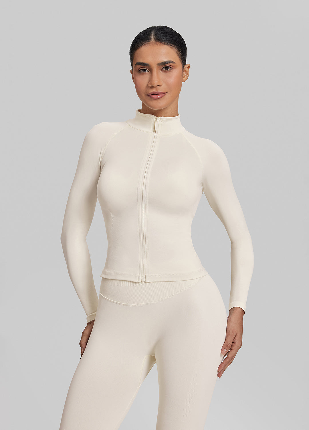 Veste longue sans coutures, entièrement zippée, respirante et chaude