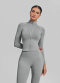 Veste longue respirante et chaude sans coutures avec fermeture éclair intégrale