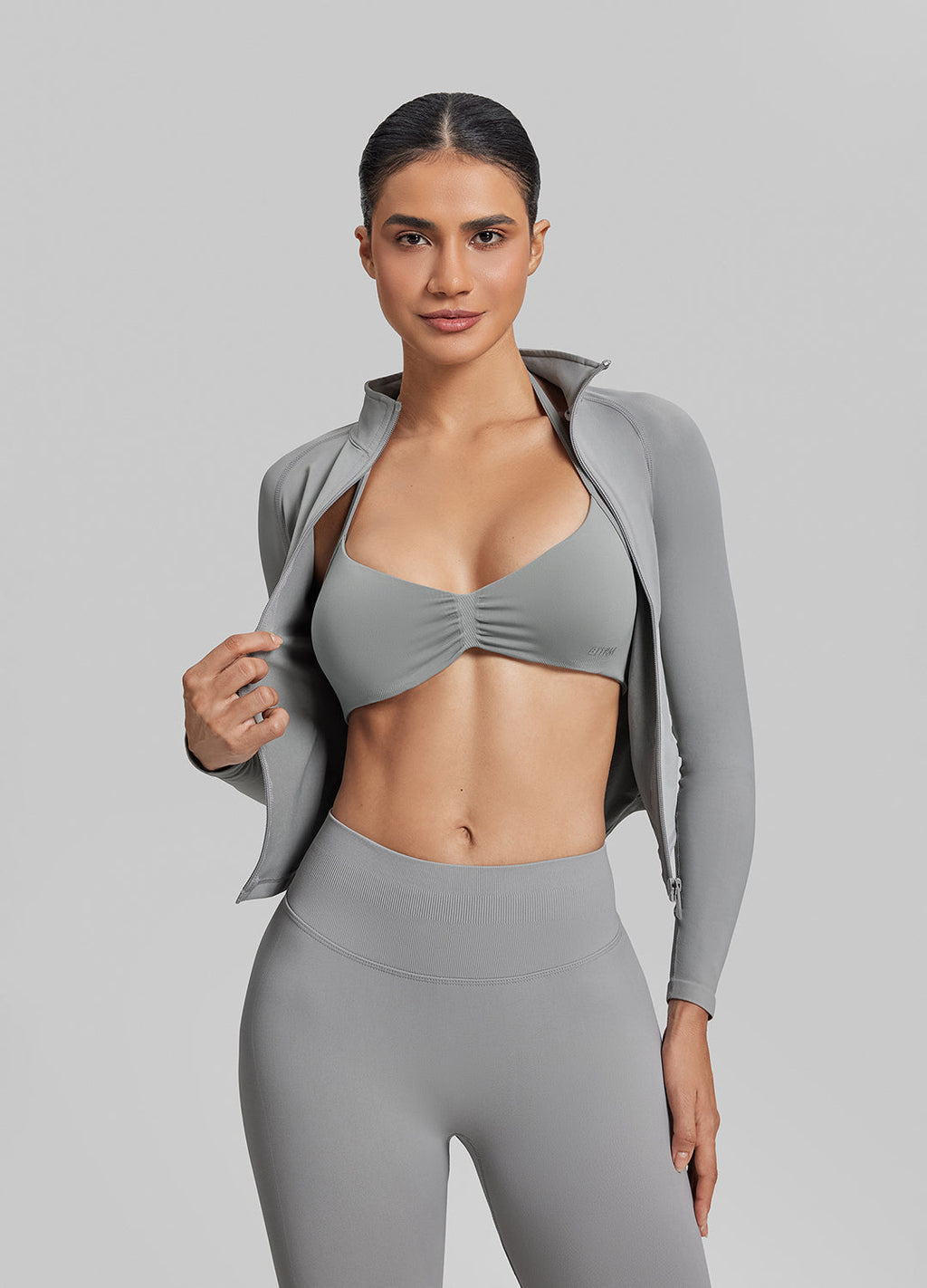 Veste longue respirante et chaude sans coutures avec fermeture éclair intégrale