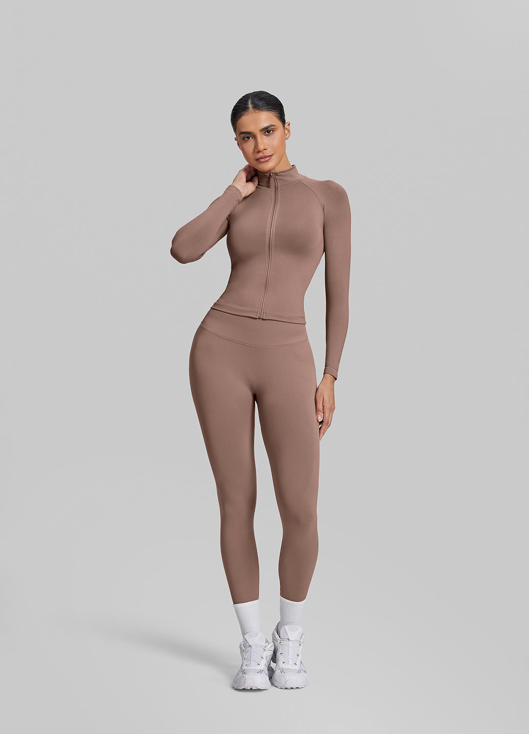 Veste longue zippée, sans coutures, respirante et chaude