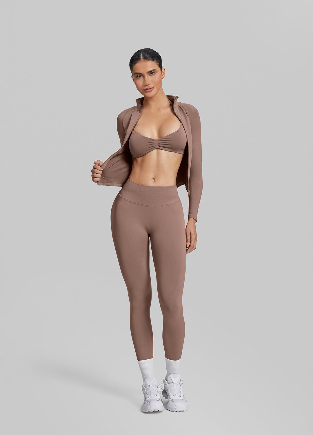 Veste longue zippée, sans coutures, respirante et chaude