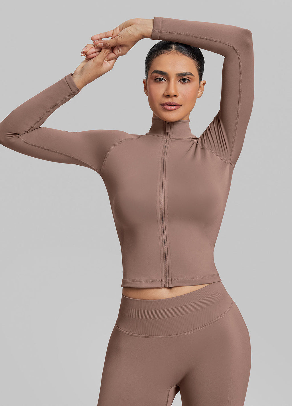 Veste longue zippée, sans coutures, respirante et chaude