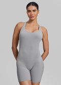Cuissard moulant dos croisé, justaucorps absorbant la transpiration avec soutien-gorge intégré