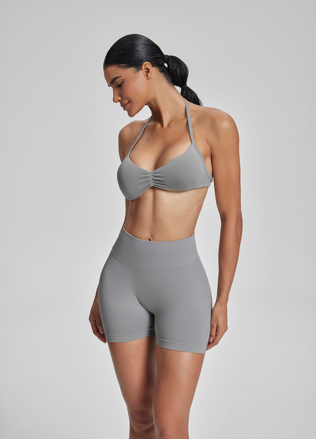 Soutien-gorge dos nu à licou avec bretelles en maille sergée fonctionnelle