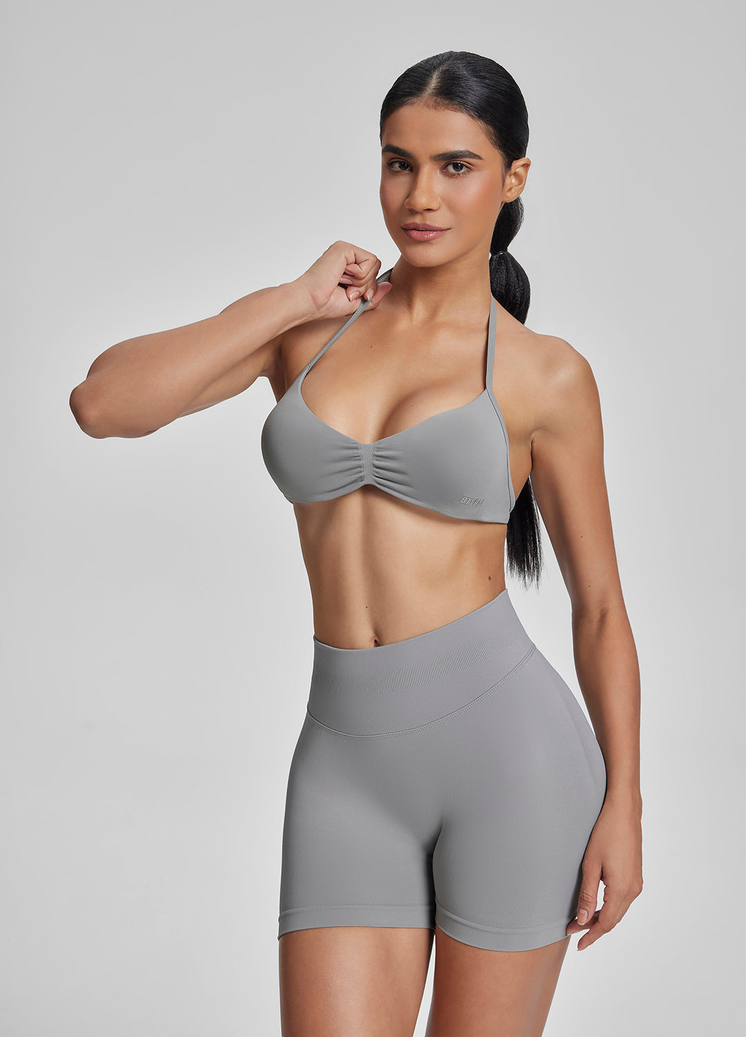 Soutien-gorge dos nu à licou avec bretelles en maille sergée fonctionnelle