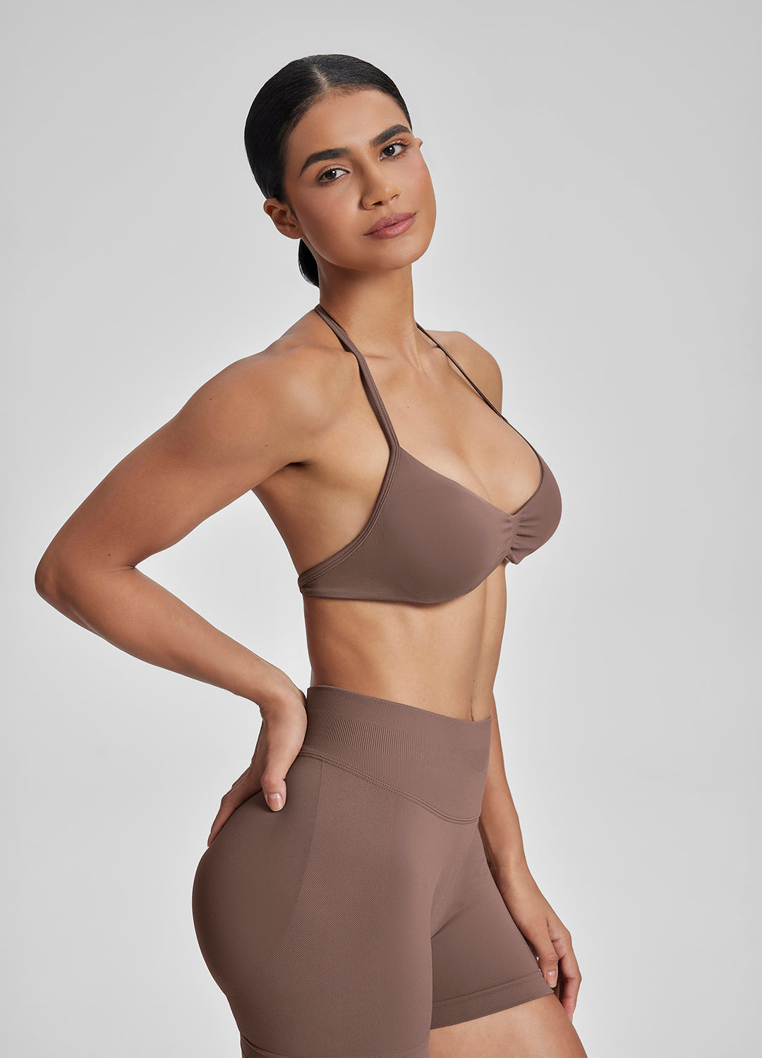 Soutien-gorge dos nu à licou, à bretelles, en tricot de sergé fonctionnel