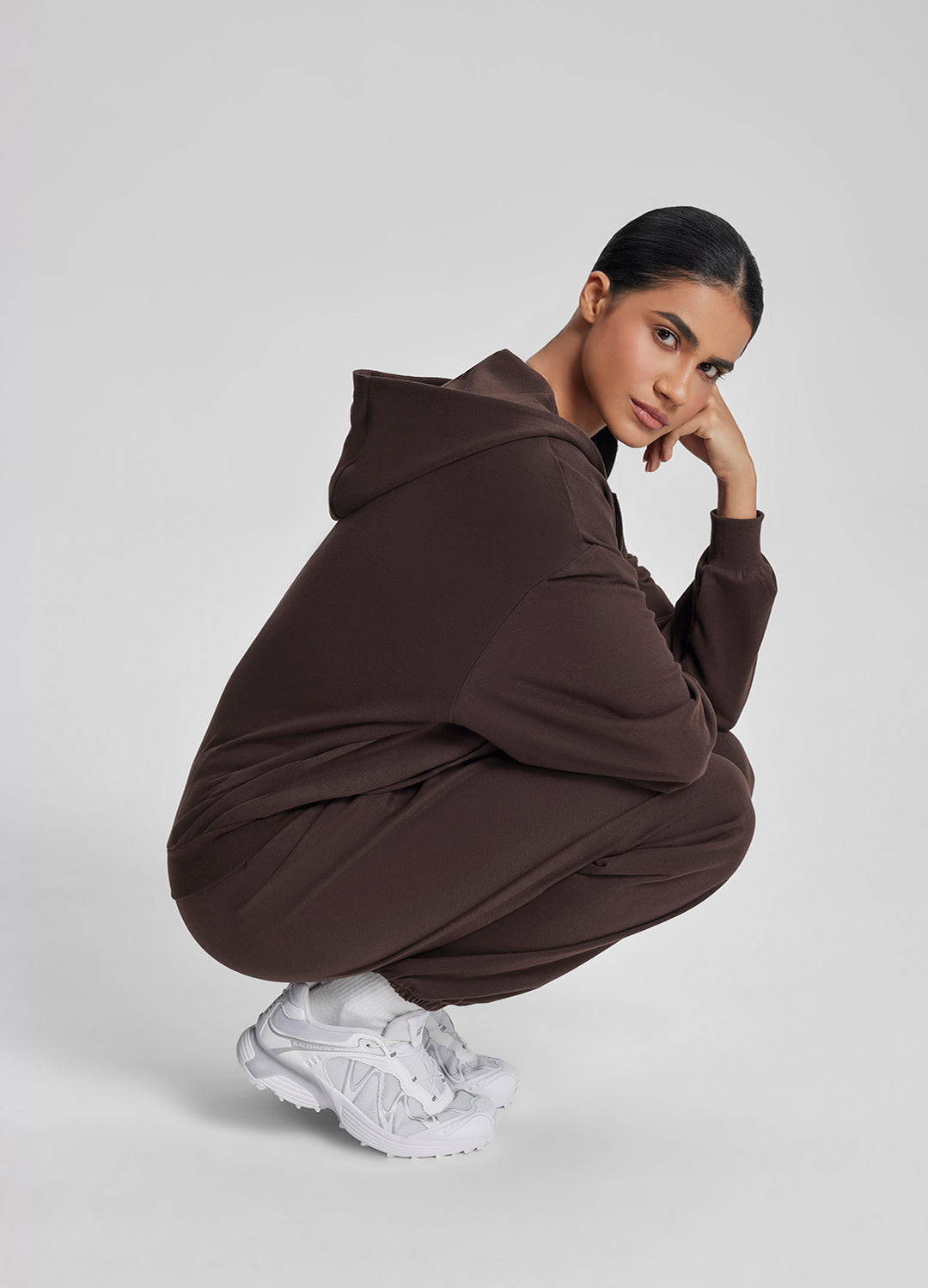 Sweat à Capuche Doux Décontracté Oversize Entièrement Zippé avec Poches Kangourou