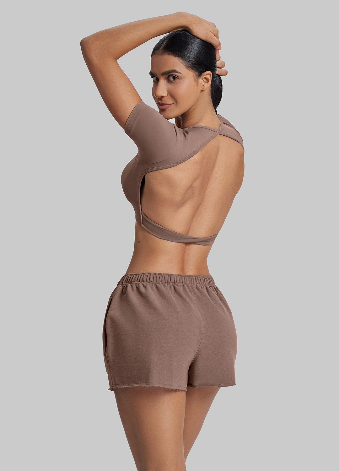 Shorts en jersey French Terry mi-cuisse, confortables et extensibles à la taille