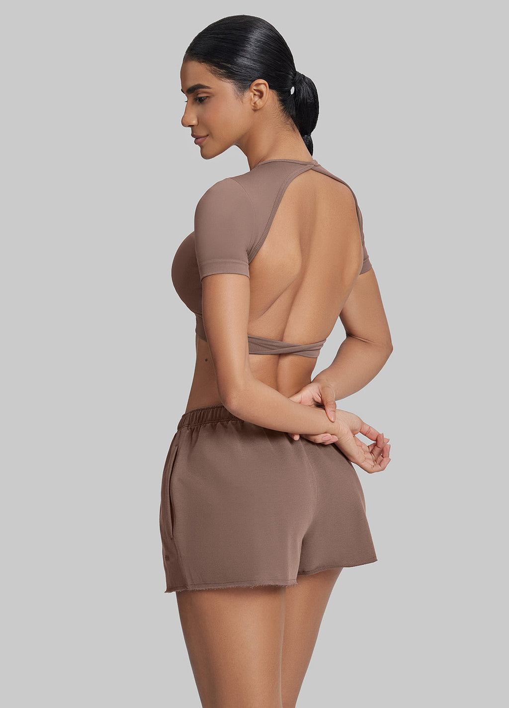 Shorts en jersey French Terry mi-cuisse, confortables et extensibles à la taille