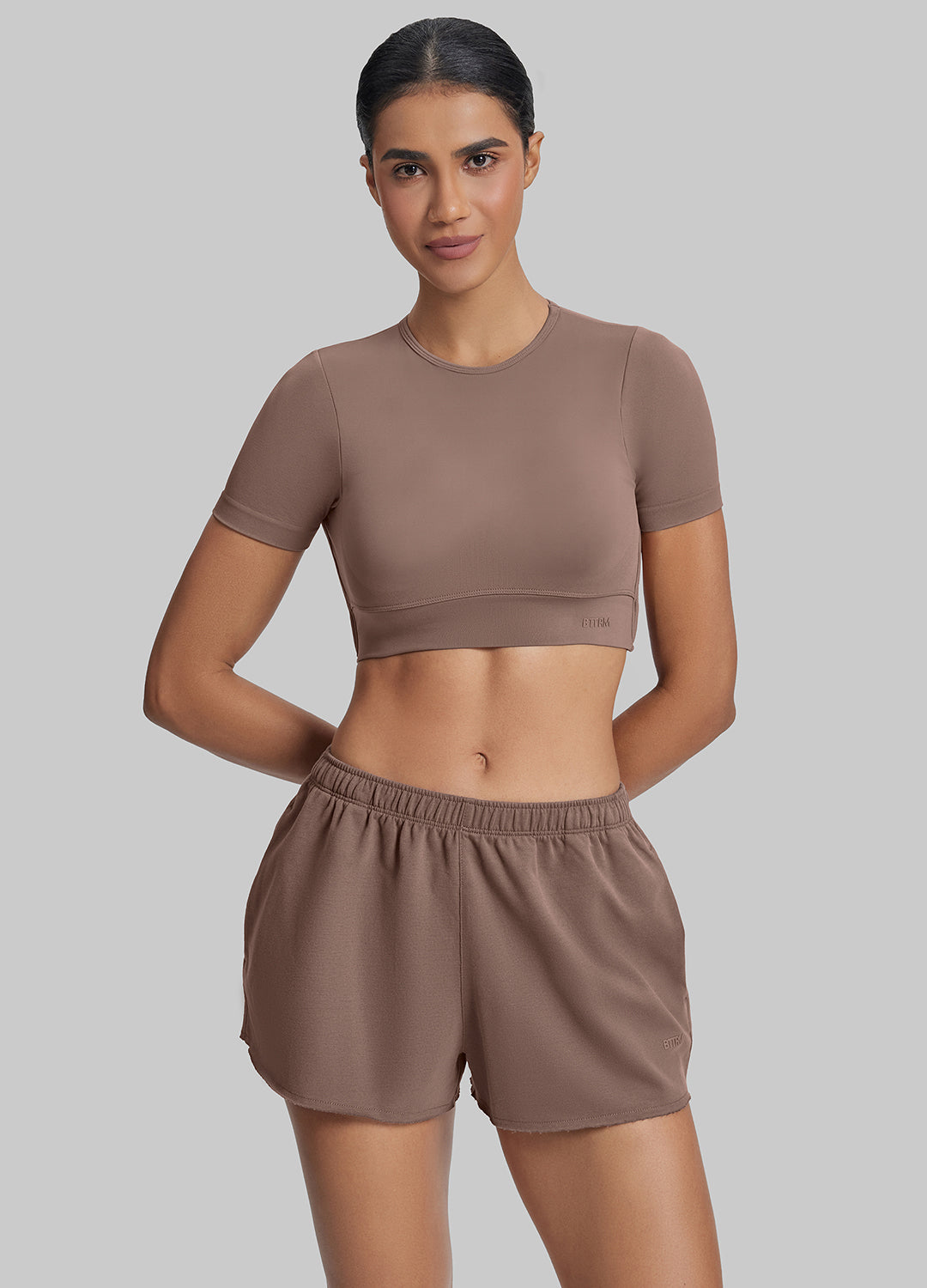 Shorts en jersey French Terry mi-cuisse, confortables et extensibles à la taille
