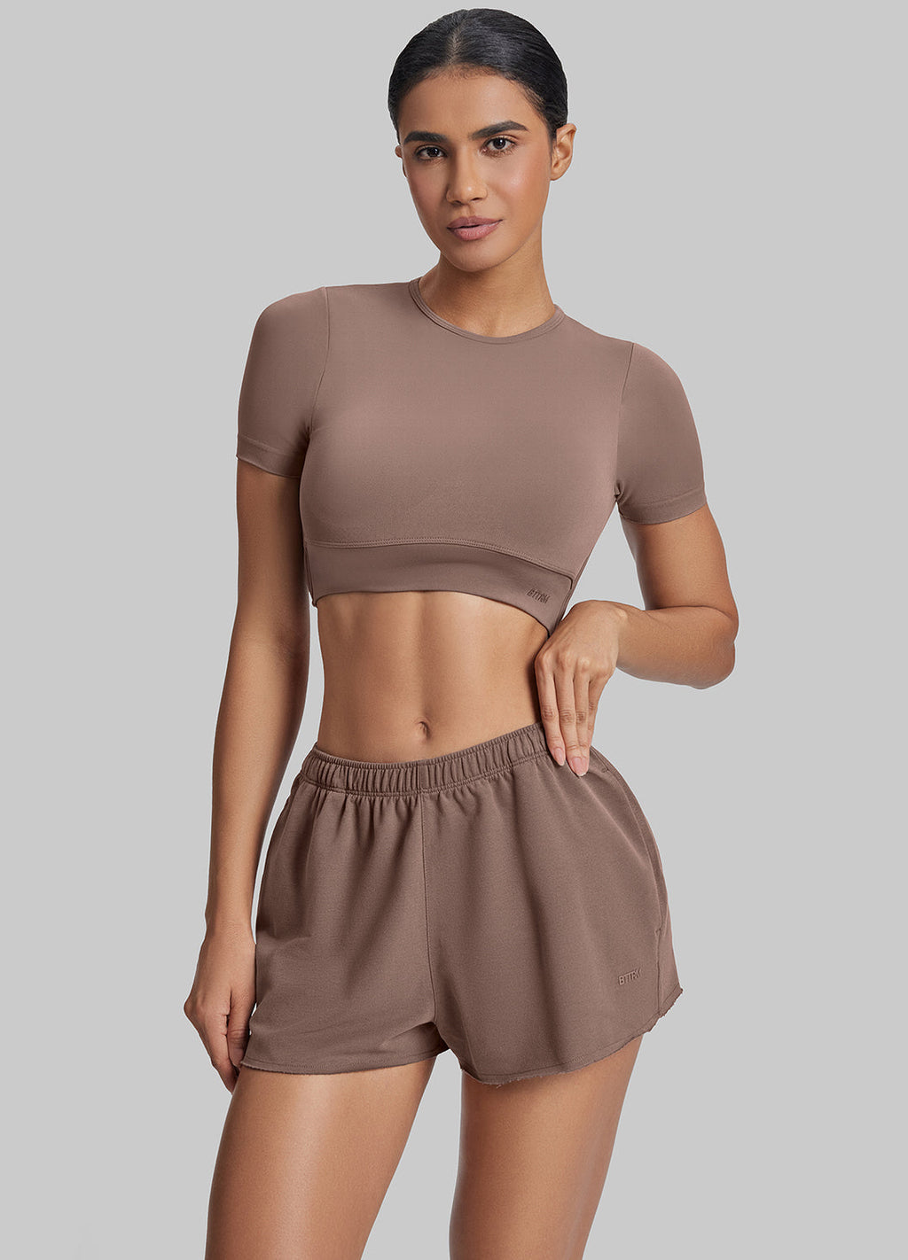 Shorts en jersey French Terry mi-cuisse, confortables et extensibles à la taille