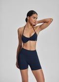 Soutien-gorge dos nu en tricot sergé fonctionnel à fines bretelles et col halter