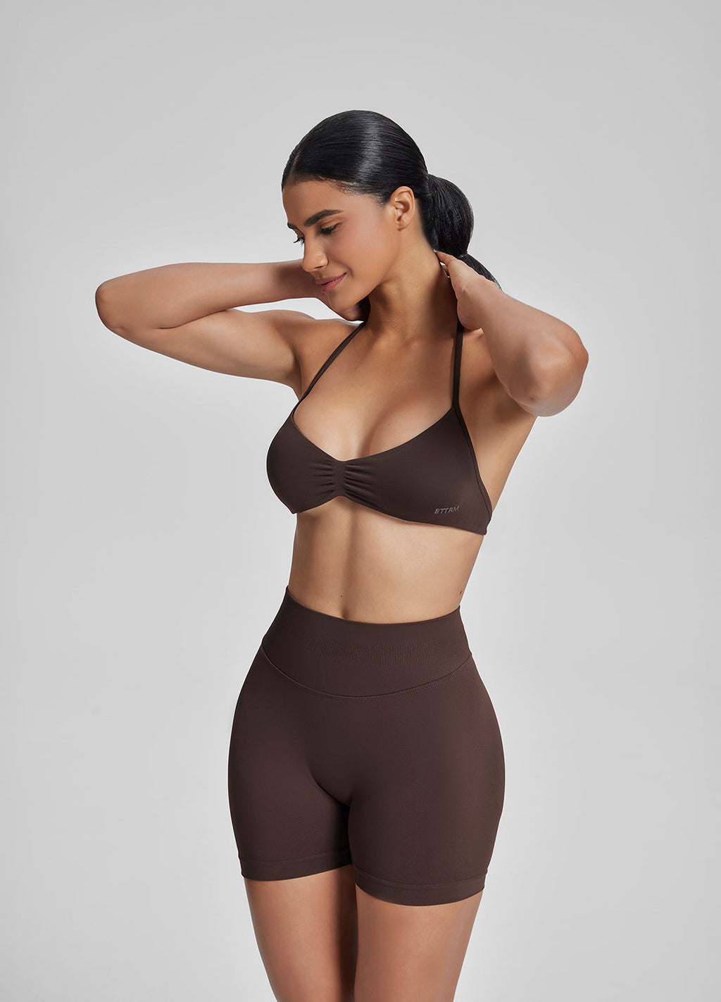 Shorts d'entraînement gainants taille haute effet push-up ventre plat 4.5