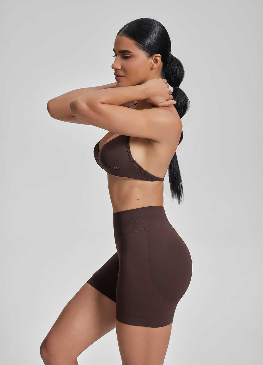 Shorts d'entraînement gainants taille haute effet push-up ventre plat 4.5