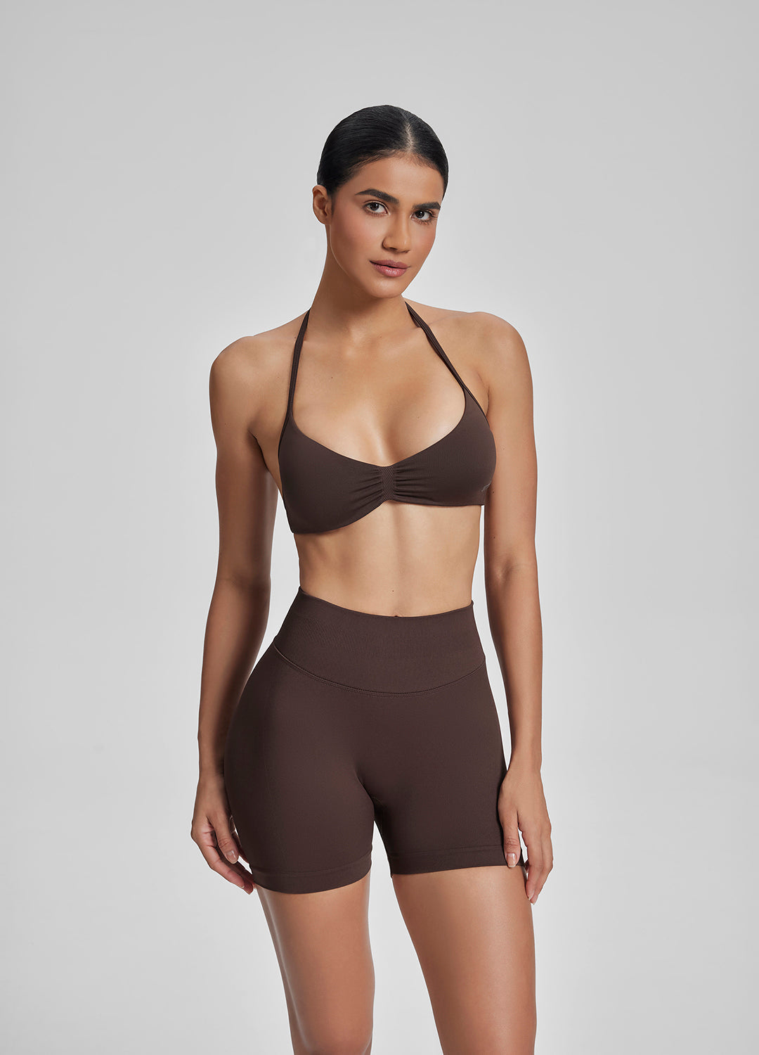 Soutien-gorge dos nu à brides, en tricot sergé fonctionnel, à col montant