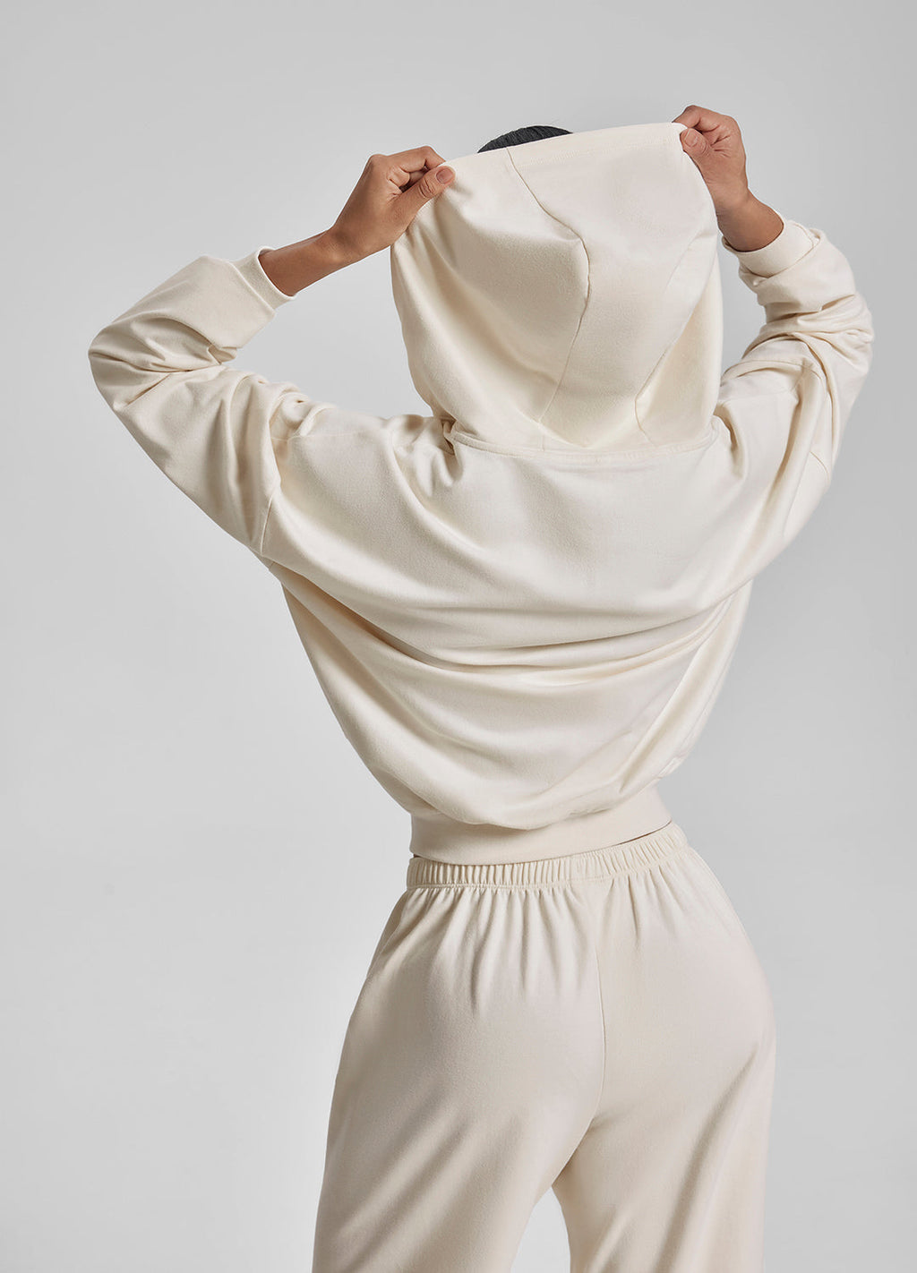 Sweat à capuche ample et doux avec fermeture éclair intégrale et poches kangourou