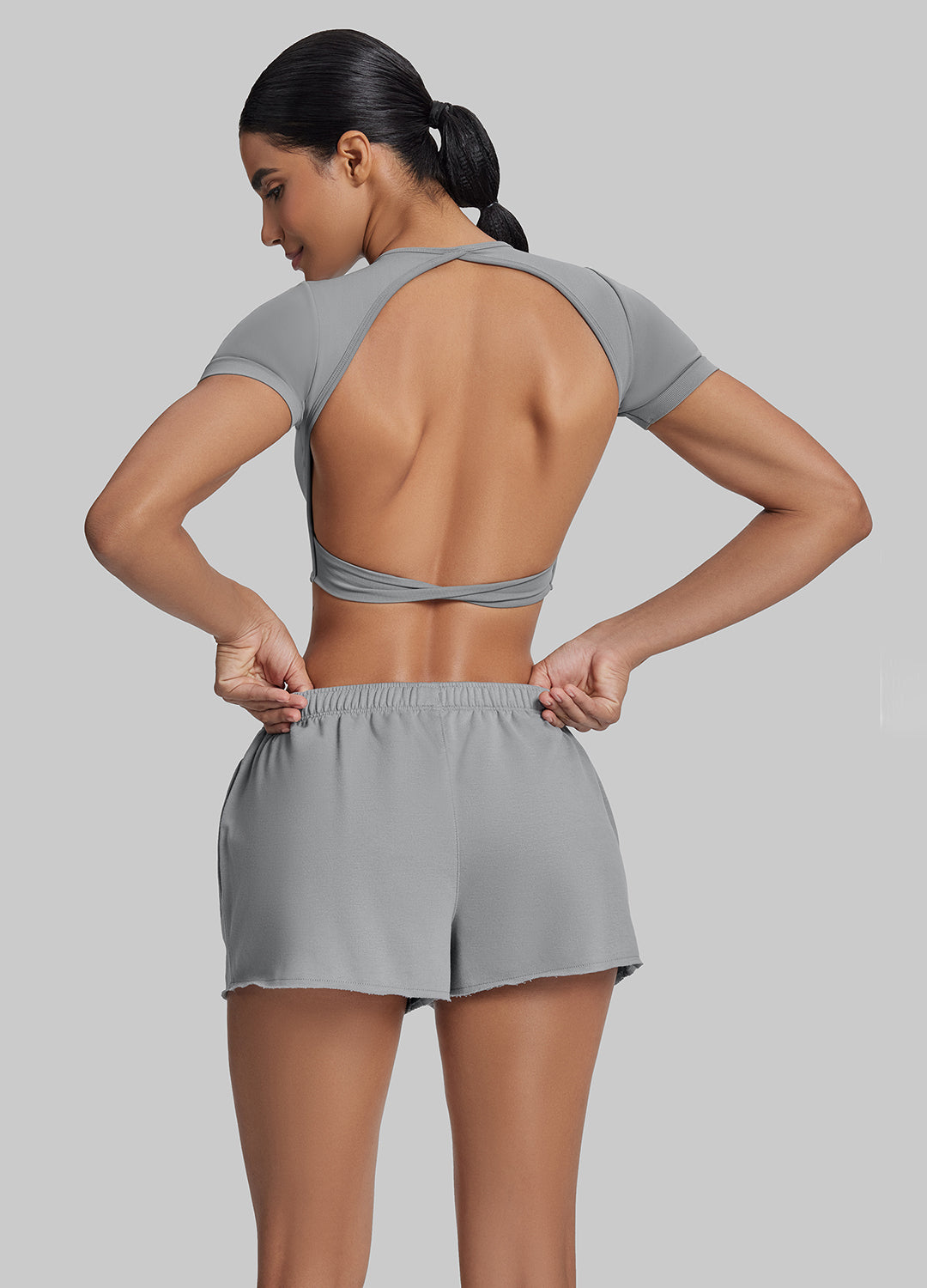 Short en molleton à taille élastique mi-cuisse confortable