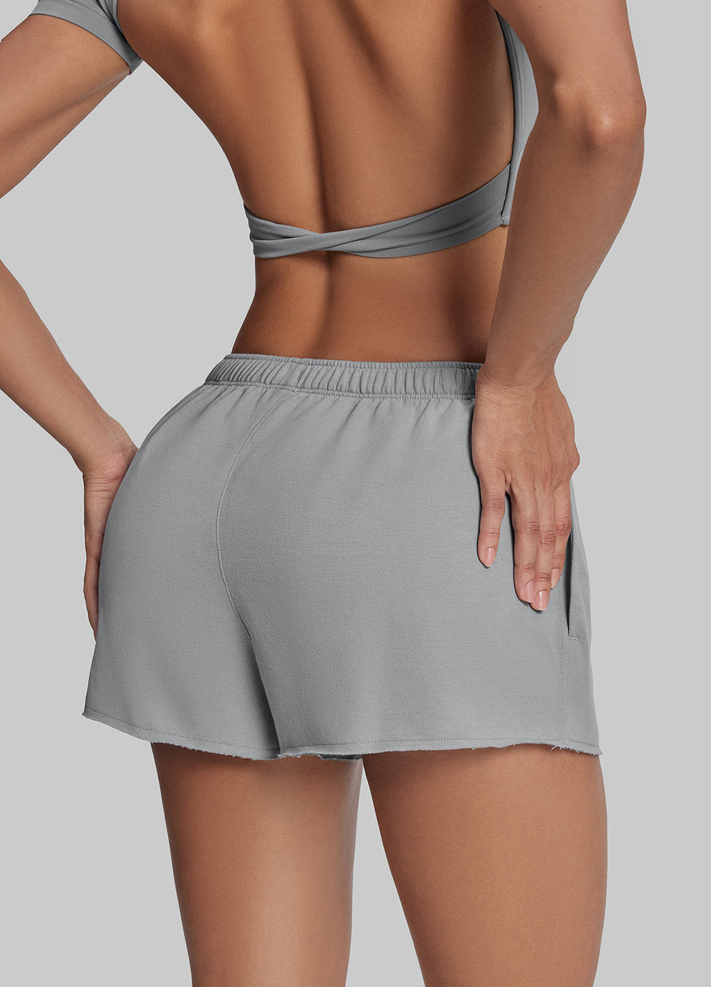 Short en molleton à taille élastique mi-cuisse confortable