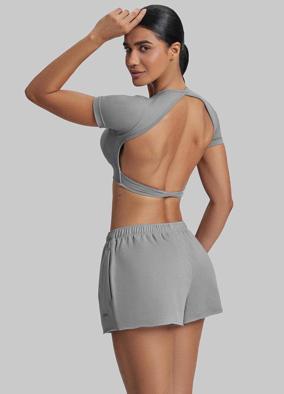 Short en molleton à taille élastique mi-cuisse confortable