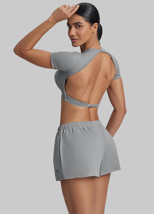 Short en molleton à taille élastique mi-cuisse confortable