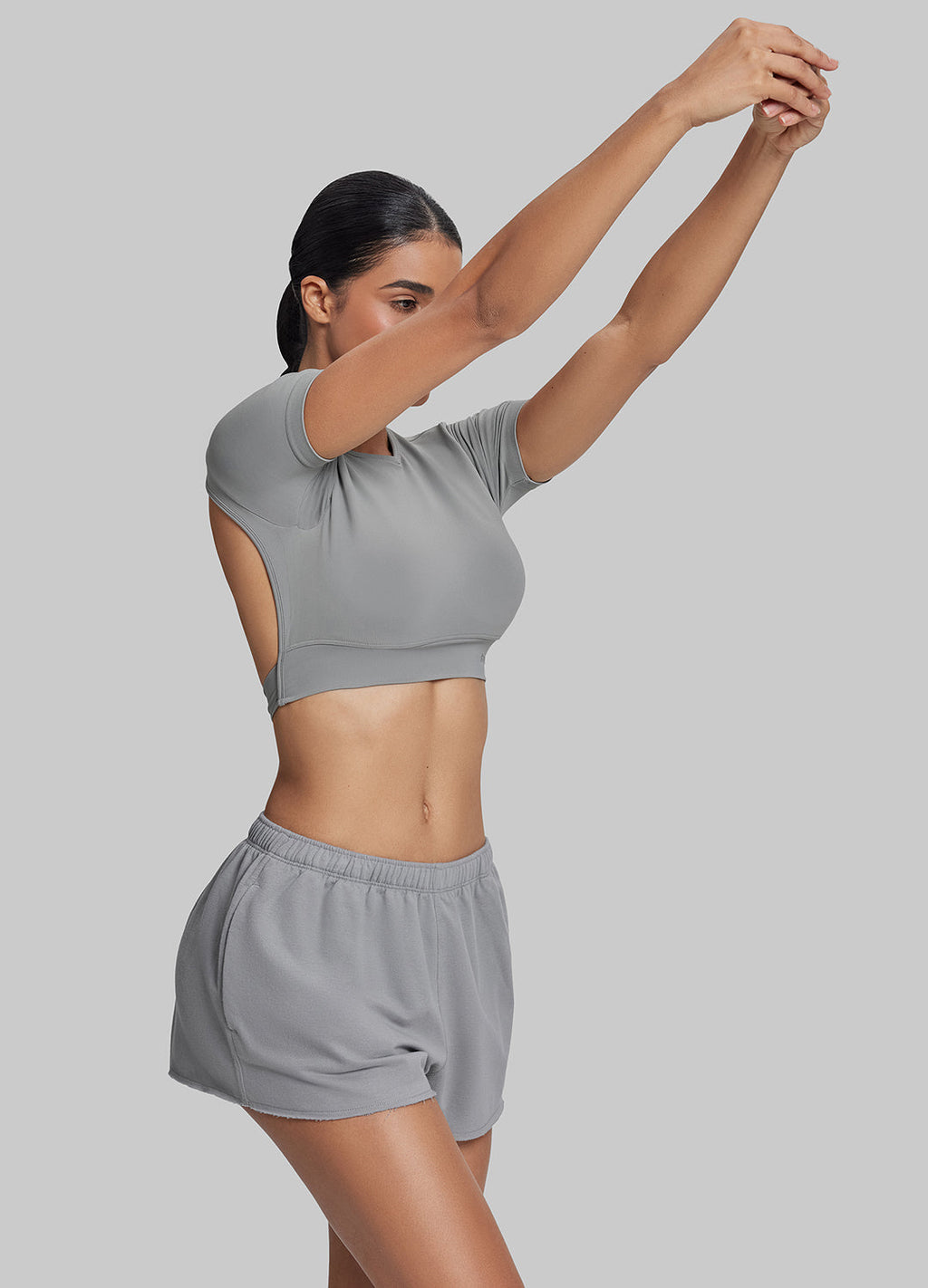 Short en molleton à taille élastique mi-cuisse confortable