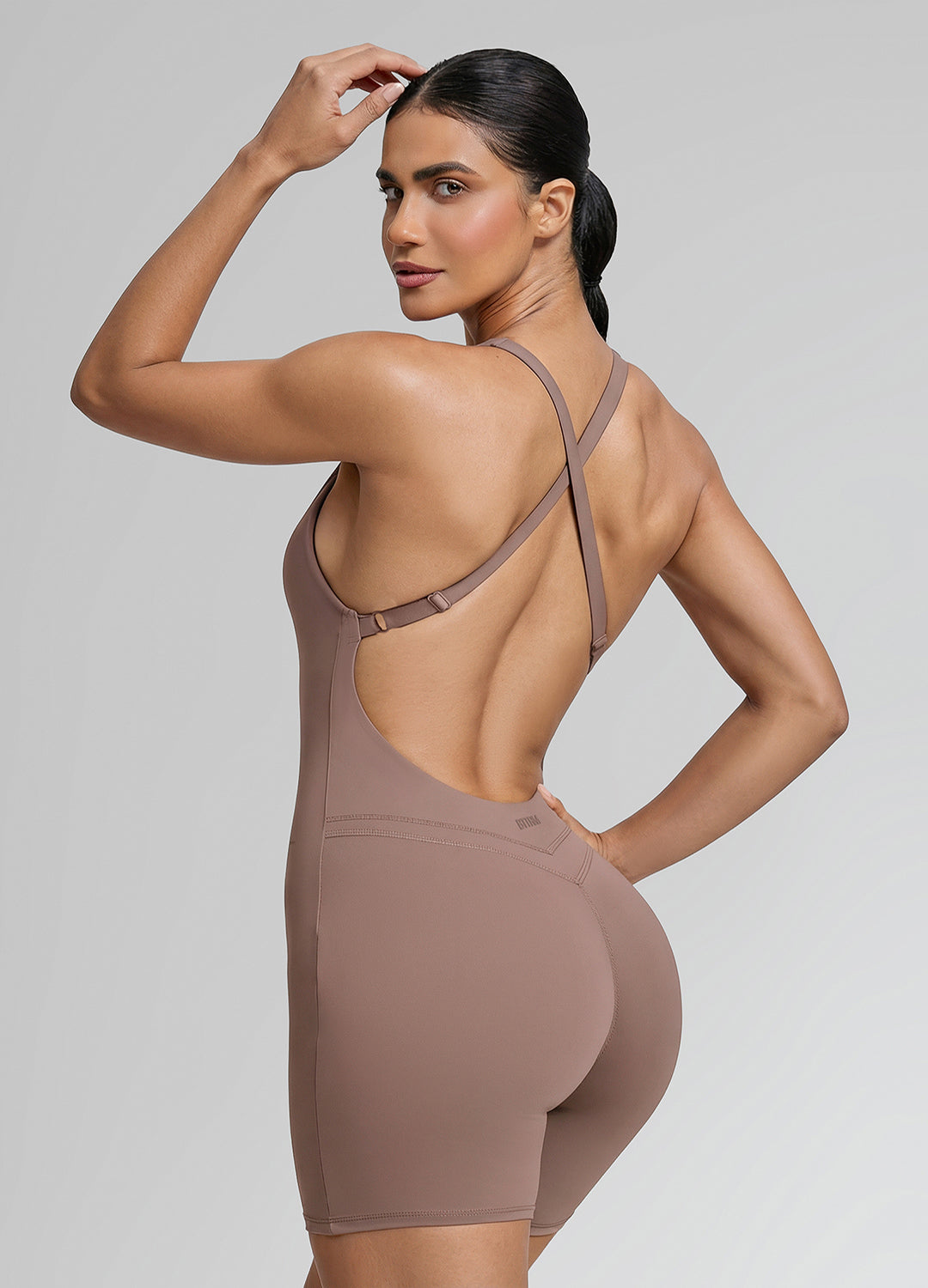 Short moulant avec soutien-gorge intégré croisé dans le dos, anti-transpiration