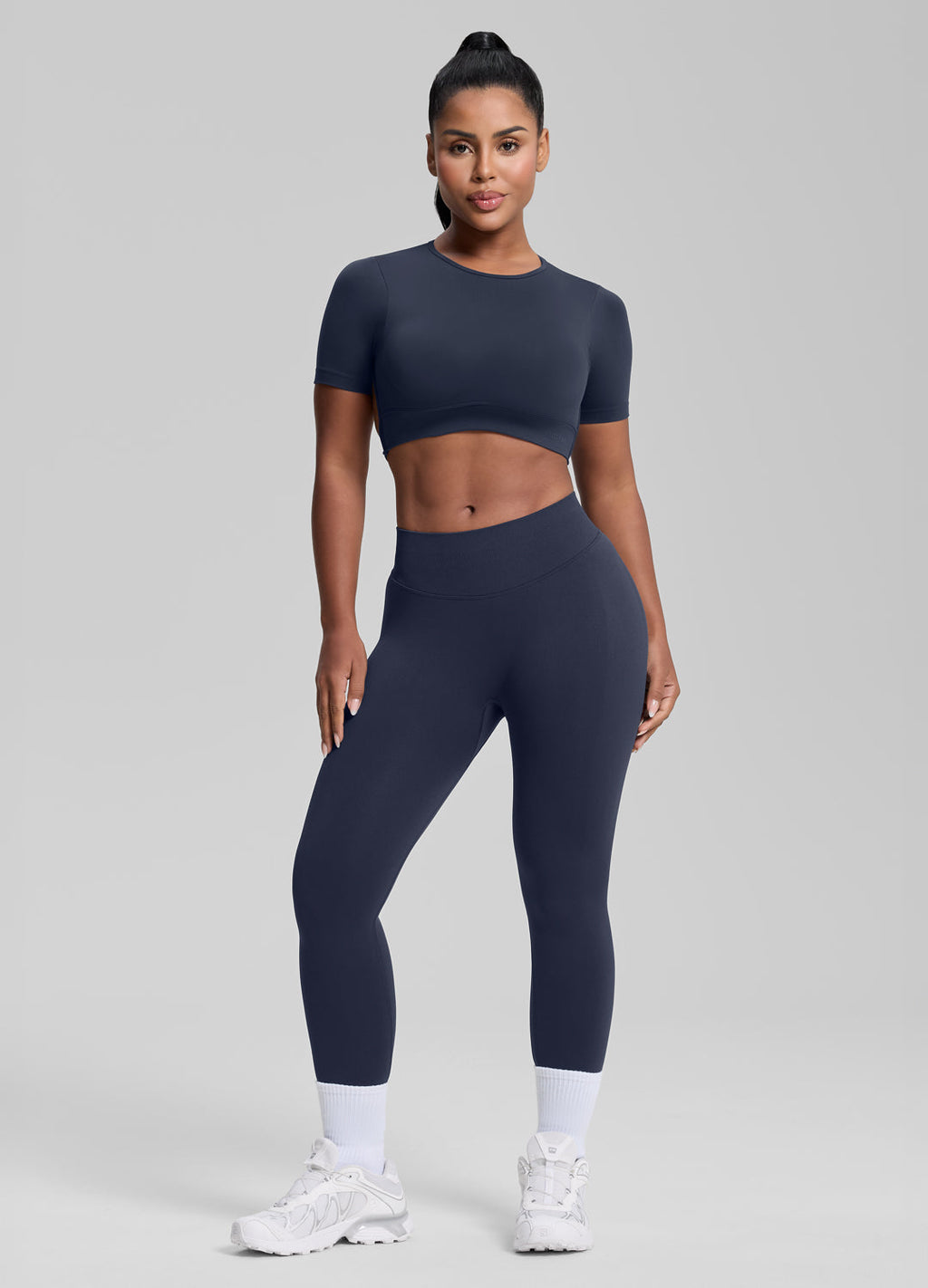 Legging de sport taille haute gainant contrôle ventre effet push-up fessier