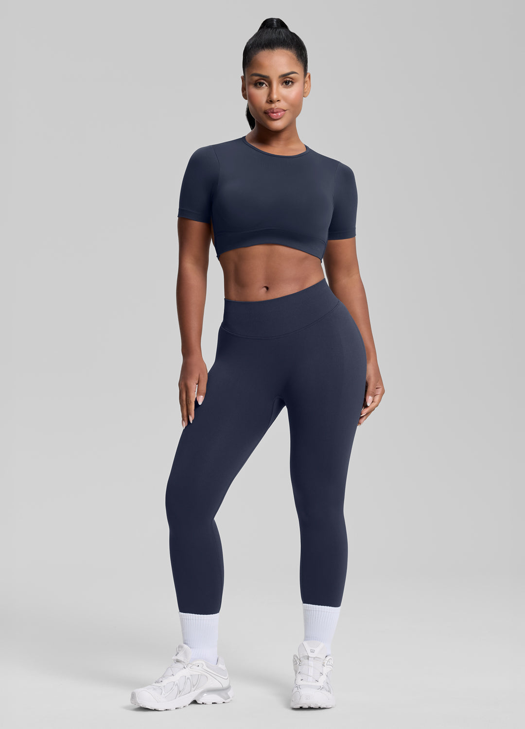 Legging de sport taille haute gainant contrôle ventre effet push-up fessier