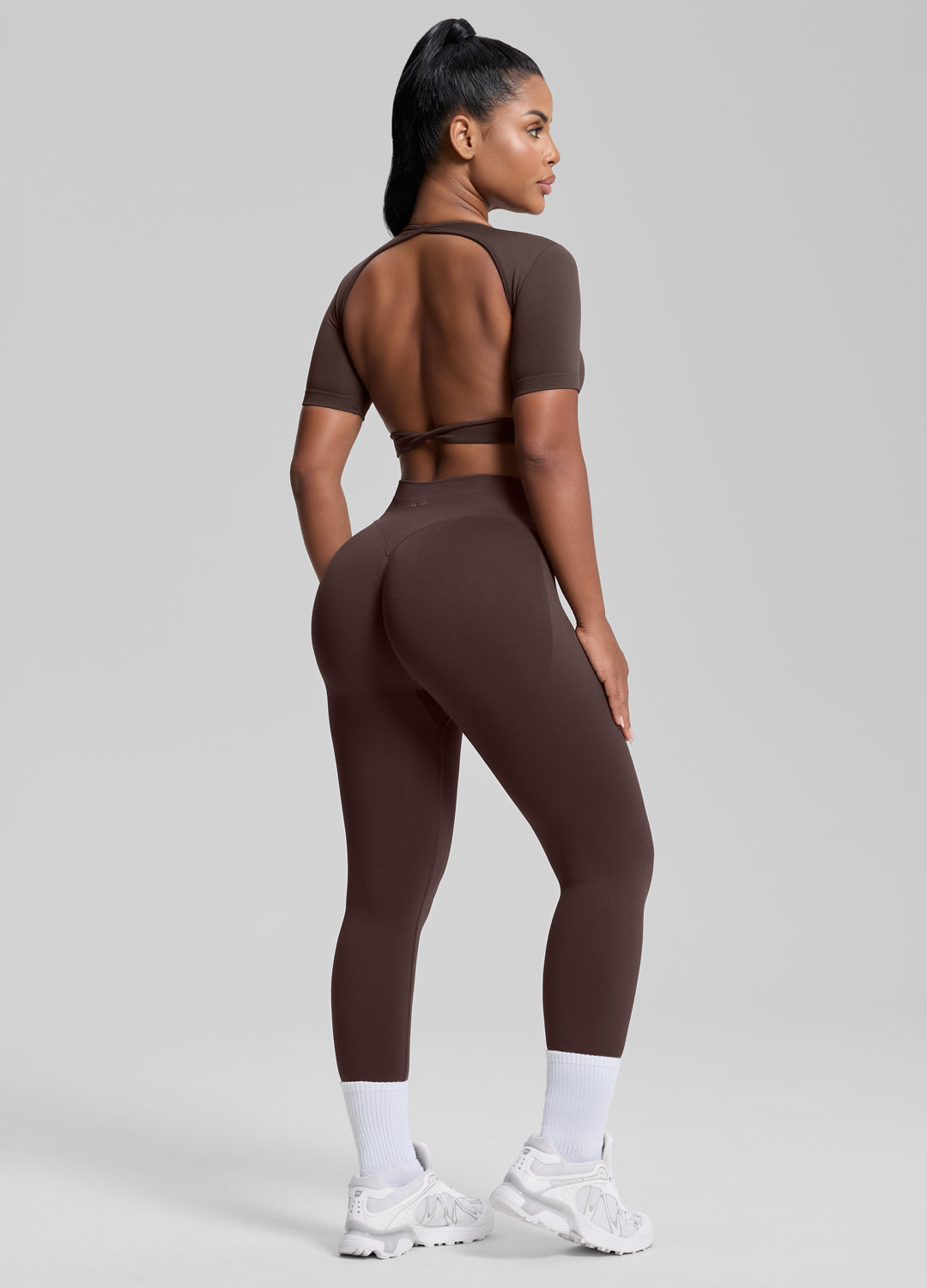 Legging d'entraînement galbant taille haute, gainant et rehausseur de fessier