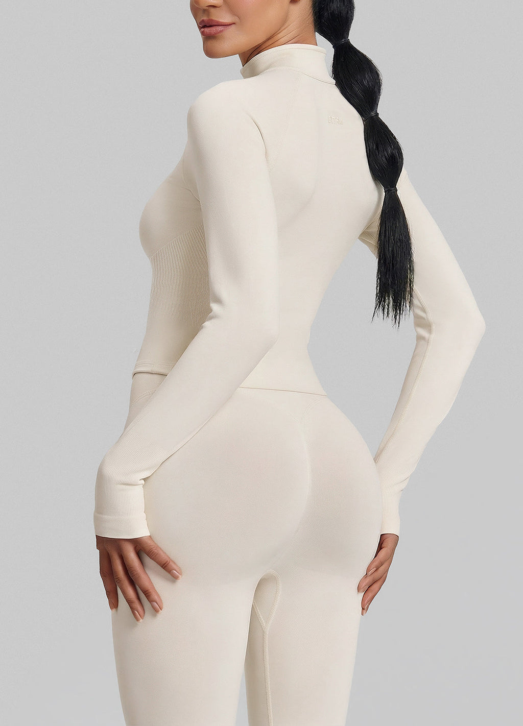 Veste longue sans coutures, entièrement zippée, respirante et chaude